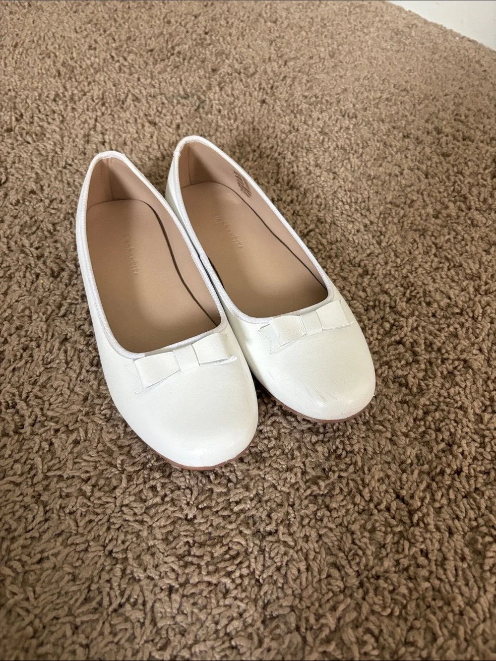 Elephantito White Girls' Bow Ballet Flats